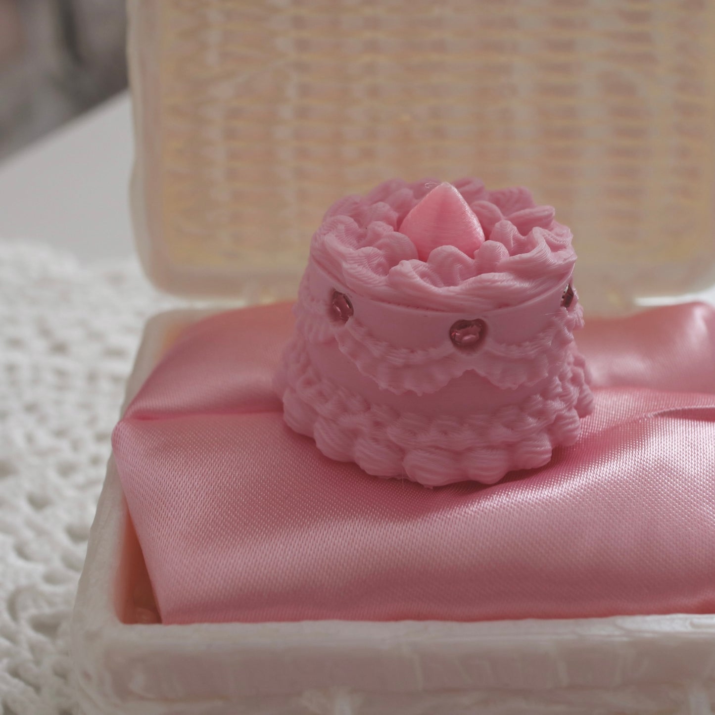 Pink Lace Cake Ring🎀🍰
