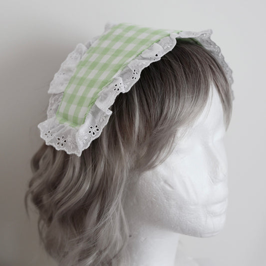 gingham check headdress