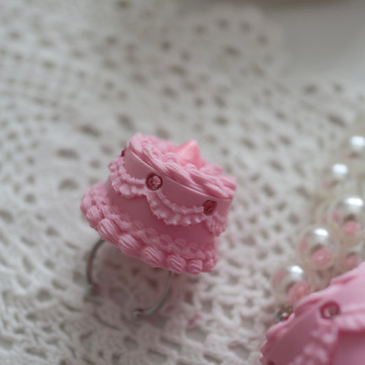 Pink Lace Cake Ring🎀🍰