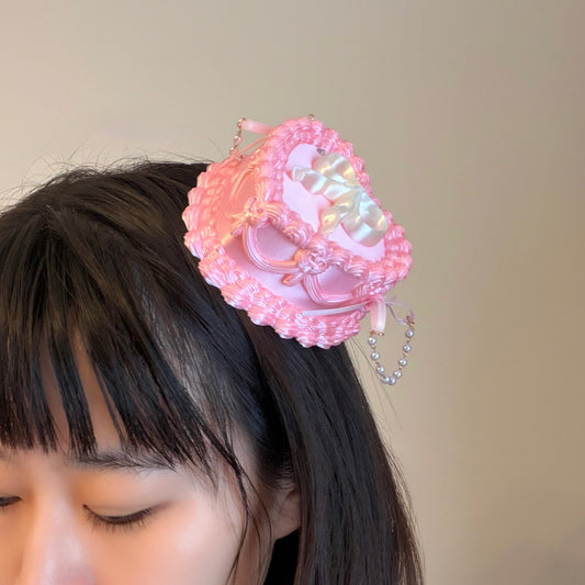 Pink base Cake Mini Hat