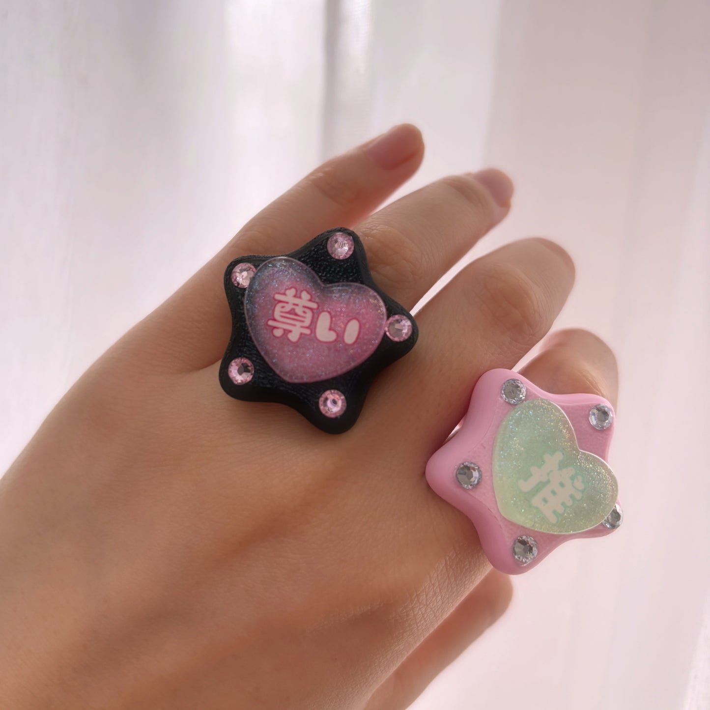 PINK×BLACK 推し活リング　OsikatsuRing