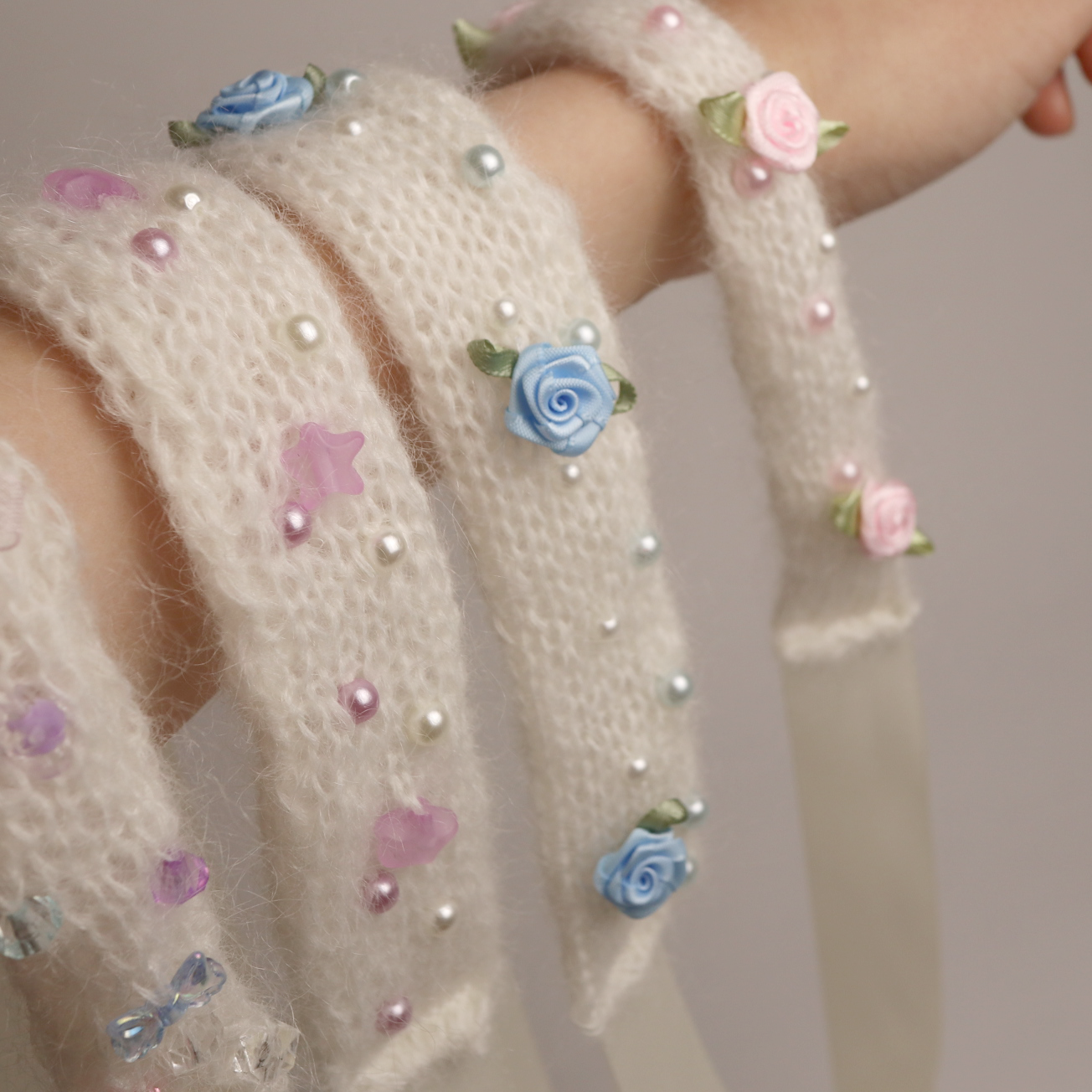 knit chocker🪽 BABY PINK ROSE