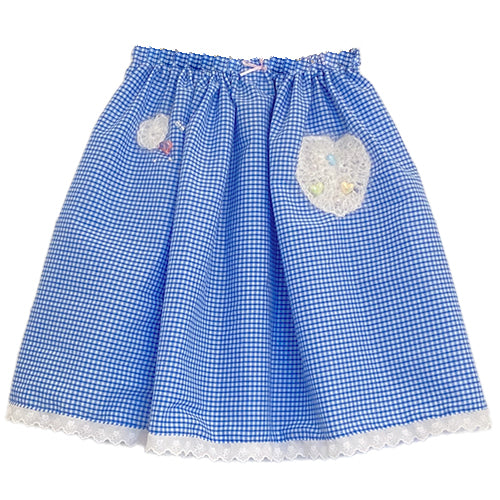 blue check skirt